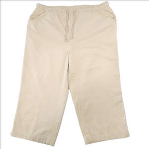 Paradise Bay Tan Elastic Waist Capris Size 10